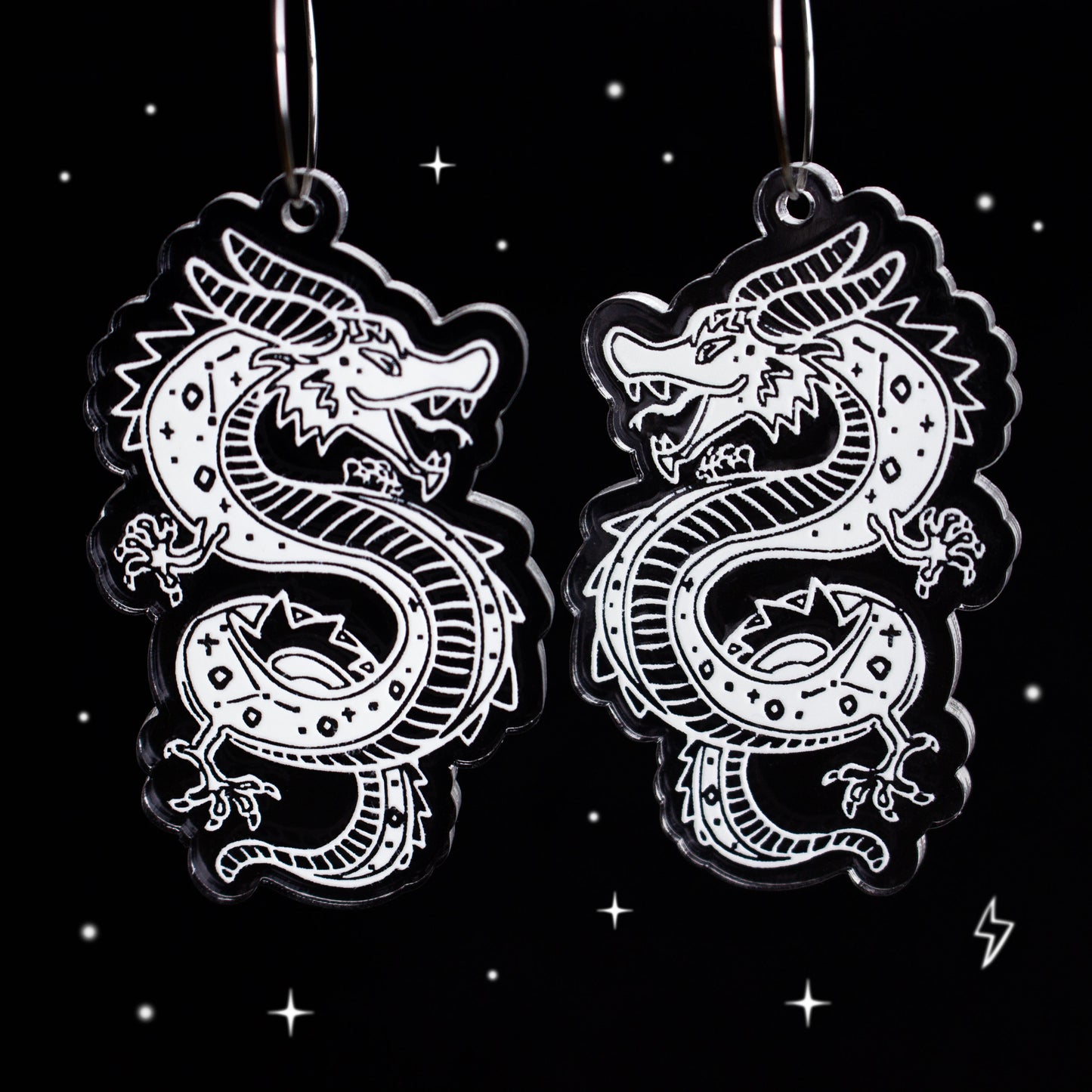 Pendientes - Dragón Blanco