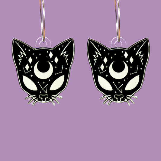 Pendientes - Gato B&W