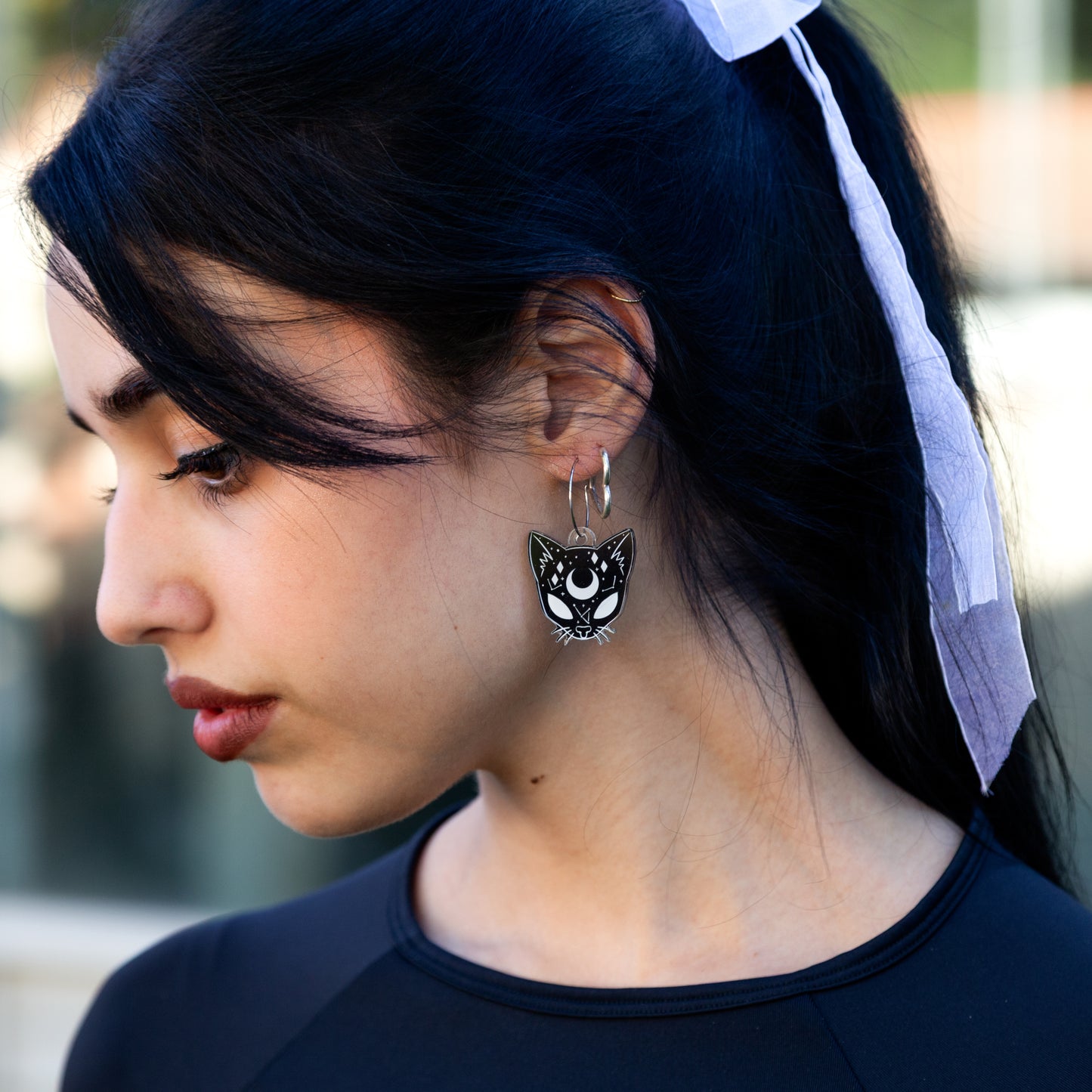 Pendientes - Gato B&W